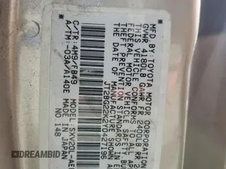 2000 Toyota Camry CE с VIN JT2BG22K2Y0427196, выставлен на аукционе Copart как лот 61586795 с пробегом 194 282 миль миль и Чистый • Clean title. История ставок и продаж доступна на DreamBid. Изображение 12.
