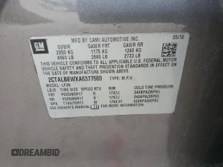 2010 GMC Terrain SLE-1 with VIN 2CTALBEWXA6377680, listed as a Copart auction lot 62864865 with Not provided miles and Clean title. Bid and sale history available at DreamBid. Image 13.