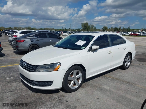 2012 Volkswagen Passat SE with VIN 1VWBH7A38CC097662, listed as a IAAI auction lot 41544163 with 111,010 mi miles. Bid and sale history available at carsss.com. Image 2.