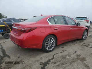 2024 Infiniti Q50 Luxe with VIN JN1EV7BR4RM630852, listed as a Copart auction lot 44844395 with 12,051 mi miles and Salvage Title. Bid and sale history available at DreamBid. Image 3.