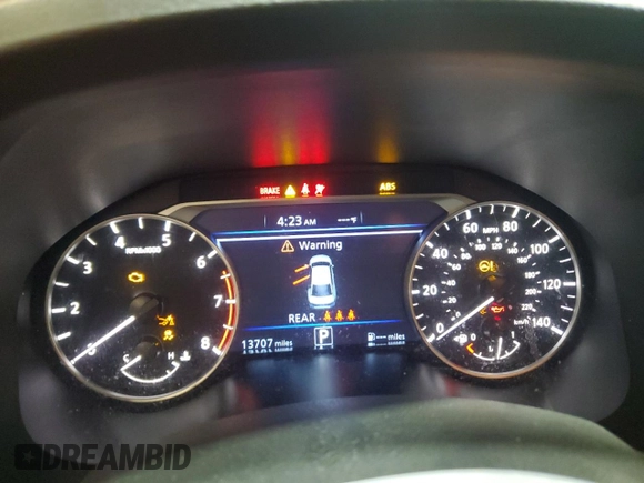 2025 Nissan Altima SV with VIN 1N4BL4DW5SN331724, listed as a Copart auction lot 45420375 with 13,707 mi miles and Salvage Title. Bid and sale history available at DreamBid. Image 9.