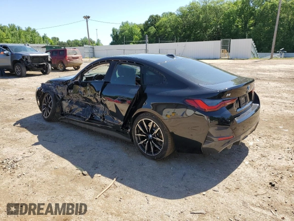 2022 BMW i4 eDrive40 with VIN WBY73AW05NFM59840, listed as a Copart auction lot 55608094 with 25,720 mi miles and Salvage Title. Bid and sale history available at carsss.com. Image 2.