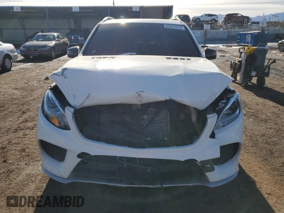 2017 Mercedes-Benz GLE 43 AMG with VIN 4JGDA6EBXHA905200, listed as a Copart auction lot 83072574 with 64,003 mi miles and Salvage title. Bid and sale history available at DreamBid. Image 5.