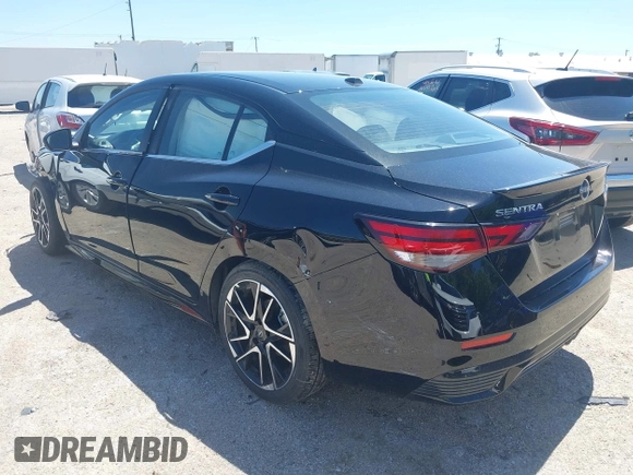 2025 Nissan Sentra SR with VIN 3N1AB8DV3SY306687, listed as a IAAI auction lot 42092165 with 3,676 mi miles and . Bid and sale history available at DreamBid. Image 3.