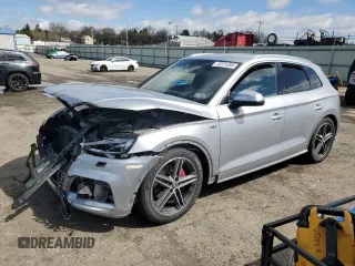 2018 Audi SQ5 with VIN WA1C4BFY8J2107260, listed as a Copart auction lot 52374385 with 53,556 mi miles and Salvage Title. Bid and sale history available at DreamBid. Image 1.