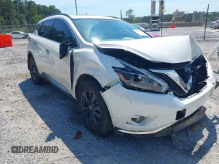 2018 Nissan Murano SL z VIN 5N1AZ2MG2JN169529, wystawiony jako IAAI lot #42199645 z przebiegiem 104 400 mil mil oraz . Historia ofert i sprzedaży dostępna na DreamBid. Obrazek 1.