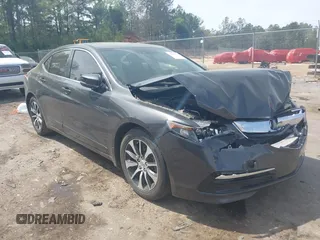 2015 Acura TLX Technology z VIN 19UUB1F50FA013940, wystawiony jako IAAI lot #41853529 z przebiegiem 168 939 mil mil oraz . Historia ofert i sprzedaży dostępna na DreamBid. Obrazek 1.