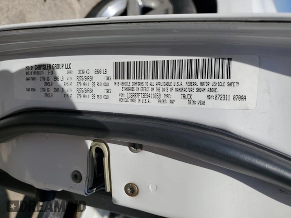 2014 Ram 1500 Express z VIN 1C6RR7FT3ES411659, wystawiony jako Copart lot #53439895 z przebiegiem 153 926 mil mil oraz Szkoda całkowita • Salvage title. Historia ofert i sprzedaży dostępna na DreamBid. Obrazek 14.