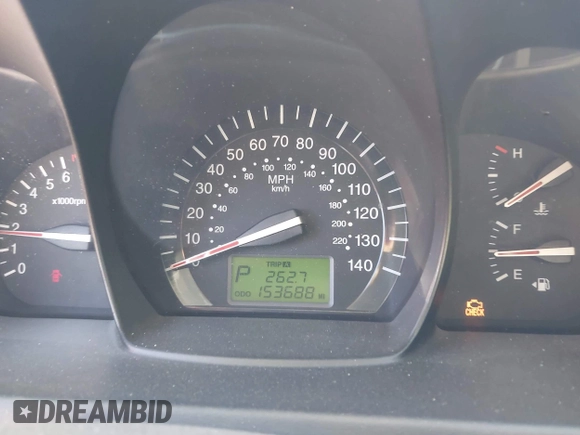 2009 Kia Spectra EX with VIN KNAFE222695588022, listed as a IAAI auction lot 42106609 with 153,688 mi miles. Bid and sale history available at carsss.com. Image 7.
