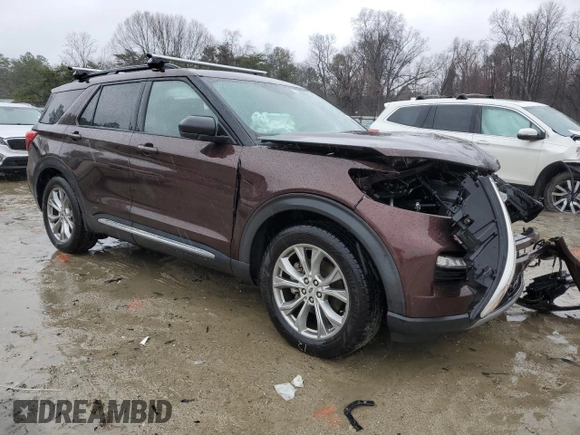 2020 Ford Explorer XLT with VIN 1FMSK7DH9LGA77629, listed as a Copart auction lot 50435725 with 77,014 mi miles and Salvage Title. Bid and sale history available at carsss.com. Image 4.