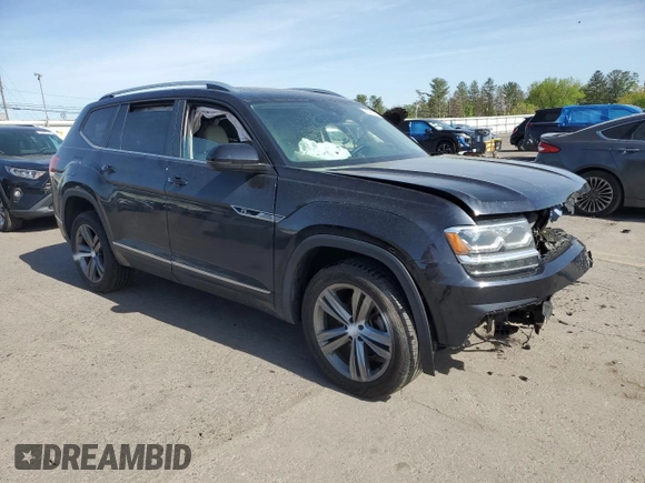 2019 Volkswagen Atlas SEL R-Line with VIN 1V2RR2CAXKC520476, listed as a Copart auction lot 55085975 with 59,727 mi miles and Salvage title. Bid and sale history available at DreamBid. Image 4.