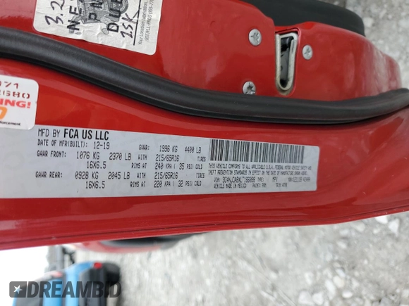 2020 Jeep Compass Sport z VIN 3C4NJCABXLT166098, wystawiony jako Copart lot #50807445 z przebiegiem 87 719 mil mil oraz Szkoda całkowita • Salvage title. Historia ofert i sprzedaży dostępna na DreamBid. Obrazek 12.