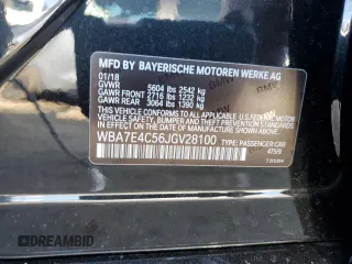 2018 BMW 7 Series 740i xDrive with VIN WBA7E4C56JGV28100, listed as a Copart auction lot 41079924 with 63,891 mi miles. Bid and sale history available at carsss.com. Image 13.