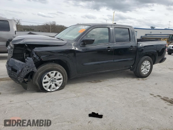 2023 Nissan Frontier SV with VIN 1N6ED1EJ9PN650022, listed as a Copart auction lot 49843795 with 37,857 mi miles and Salvage title. Bid and sale history available at DreamBid. Image 1.