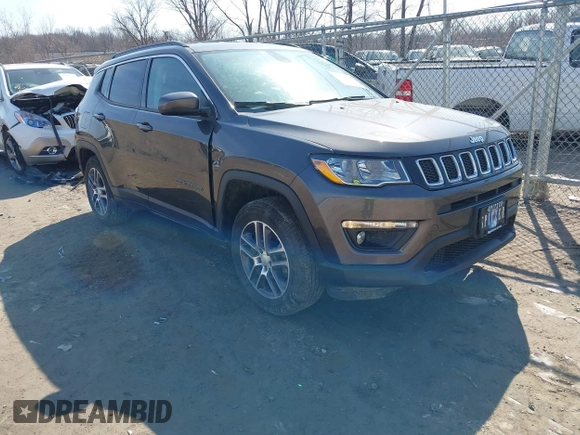 2020 Jeep Compass Latitude with VIN 3C4NJDBB9LT139429, listed as a IAAI auction lot 41795025 with 63,533 mi miles and . Bid and sale history available at carsss.com. Image 1.