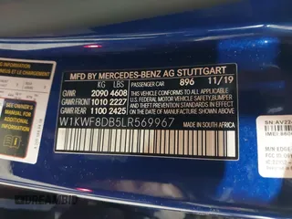 2020 Mercedes-Benz C 300 with VIN W1KWF8DB5LR569967, listed as a IAAI auction lot 42241351 with 53,119 mi miles and . Bid and sale history available at DreamBid. Image 9.