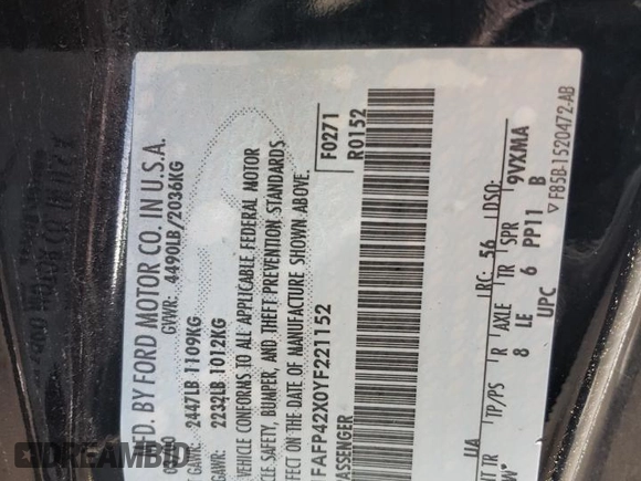 2000 Ford Mustang GT with VIN 1FAFP42X0YF221152, listed as a Copart auction lot 44628575 with 154,159 mi miles and Salvage Title. Bid and sale history available at carsss.com. Image 13.