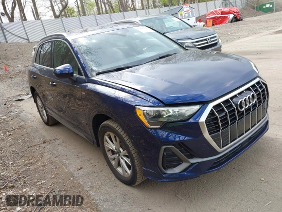 2021 Audi Q3 S line Premium with VIN WA1DECF31M1031368, listed as a IAAI auction lot 42133396 with 50,148 mi miles and . Bid and sale history available at DreamBid. Image 1.