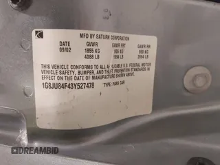 2003 Saturn LW z VIN 1G8JU84F43Y527478, wystawiony jako IAAI lot #42293692 z przebiegiem 146 086 mil mil oraz . Historia ofert i sprzedaży dostępna na DreamBid. Obrazek 9.