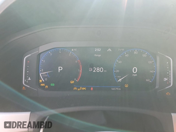 2021 Volkswagen Atlas SEL with VIN 1V2BE2CA1MC232023, listed as a Copart auction lot 79141214 with 56,579 mi miles and Salvage title. Bid and sale history available at DreamBid. Image 9.