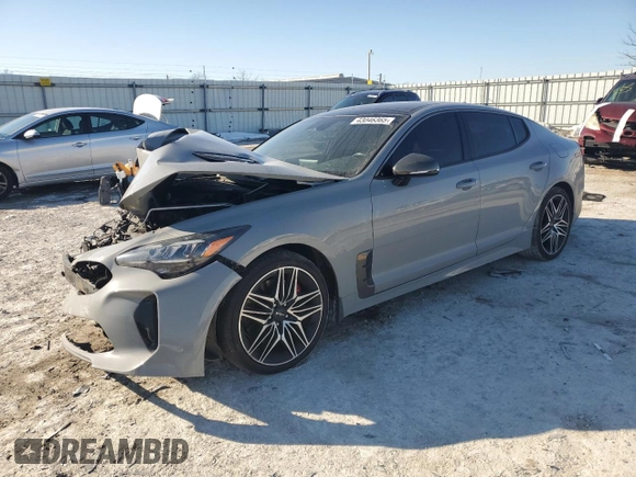 2022 Kia Stinger GT1 with VIN KNAE45LC7N6119730, listed as a Copart auction lot 43046365 with 44,285 mi miles and Salvage Title. Bid and sale history available at DreamBid. Image 1.