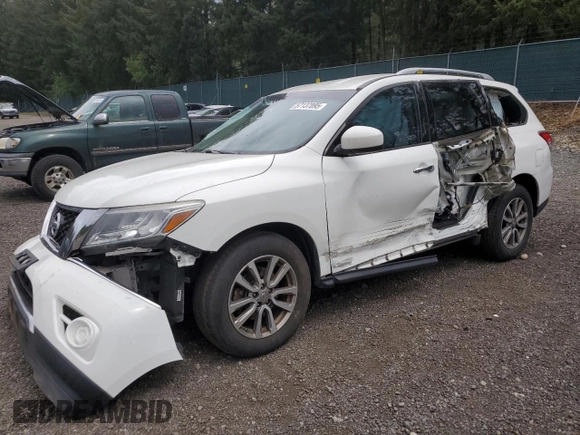 2016 Nissan Pathfinder SL with VIN 5N1AR2MN6GC654002, listed as a Copart auction lot 57137895 with 149,469 mi miles and Salvage title. Bid and sale history available at DreamBid. Image 1.