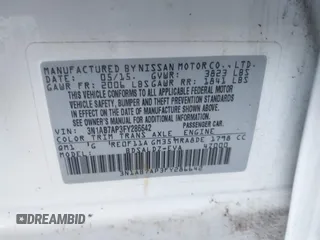 2015 Nissan Sentra SV with VIN 3N1AB7AP3FY286642, listed as a IAAI auction lot 42120267 with 137,681 mi miles and . Bid and sale history available at DreamBid. Image 9.