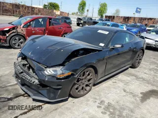 2019 Ford Mustang EcoBoost with VIN 1FA6P8TH7K5181406, listed as a Copart auction lot 52205595 with 58,591 mi miles and Salvage Title. Bid and sale history available at carsss.com. Image 1.