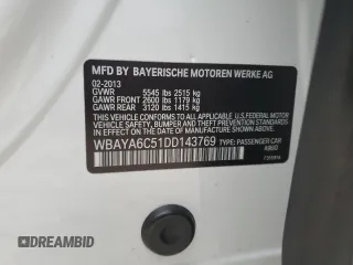 2013 BMW 7 Series 740i with VIN WBAYA6C51DD143769, listed as a Copart auction lot 41965165 with 158,686 mi miles and Clean Title. Bid and sale history available at carsss.com. Image 12.