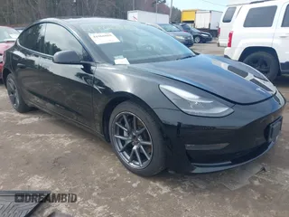 2022 Tesla Model 3 Long Range with VIN 5YJ3E1EBXNF177128, listed as a IAAI auction lot 41966089 with 75,140 mi miles. Bid and sale history available at carsss.com. Image 1.