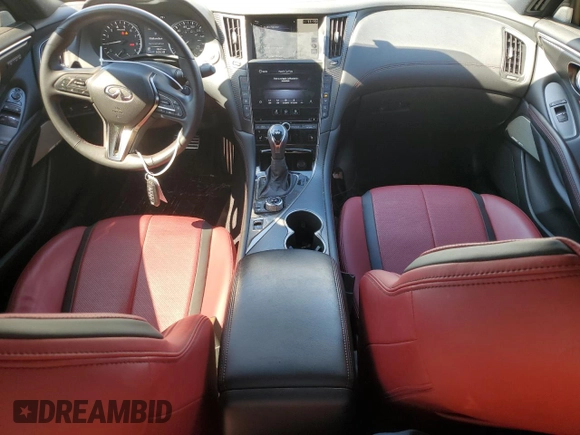 2021 Infiniti Q60 Red Sport 400 with VIN JN1FV7LL3MM560753, listed as a Copart auction lot 69859814 with 38,625 mi miles and Salvage title. Bid and sale history available at DreamBid. Image 8.