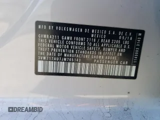 2018 Volkswagen Golf с VIN 3VW717AU7JM765143, выставлен на аукционе Copart как лот 82933624 с пробегом 102 845 миль миль и Списание • Salvage title. История ставок и продаж доступна на DreamBid. Изображение 12.