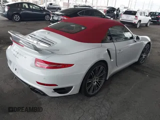 2015 Porsche 911 Turbo with VIN WP0CD2A9XFS178490, listed as a IAAI auction lot 41383315 with 14,345 mi miles. Bid and sale history available at carsss.com. Image 4.