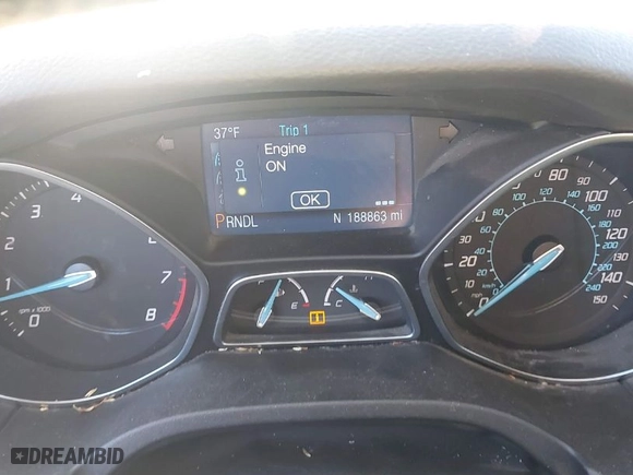 2012 Ford Focus SE with VIN 1FAHP3F21CL126644, listed as a IAAI auction lot 41592929 with 188,863 mi miles. Bid and sale history available at carsss.com. Image 7.