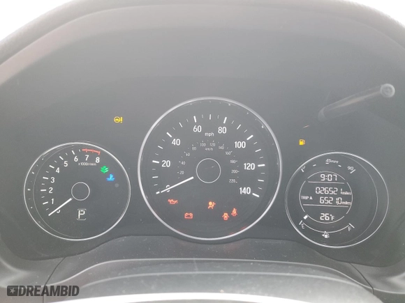 2022 Honda HR-V Sport with VIN 3CZRU6H15NM756658, listed as a Copart auction lot 44120765 with 26,521 mi miles and Salvage Title. Bid and sale history available at carsss.com. Image 9.