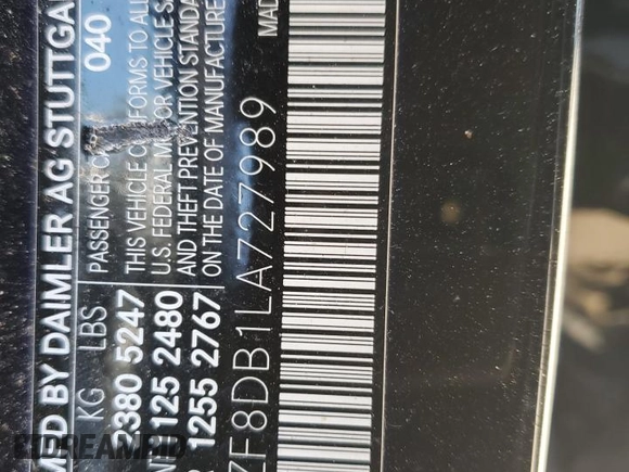 2020 Mercedes-Benz E-Class E 350 with VIN WDDZF8DB1LA727989, listed as a Copart auction lot 48245075 with 0 mi miles and Salvage Title. Bid and sale history available at carsss.com. Image 12.