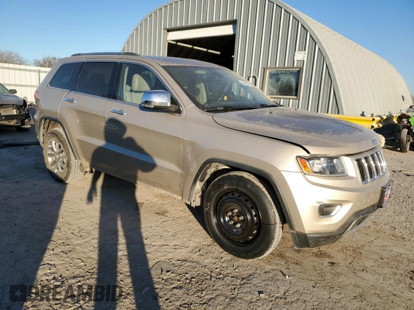 2014 Jeep Grand Cherokee Limited with VIN 1C4RJFBG9EC254250, listed as a Copart auction lot 83446364 with 133,017 mi miles and Salvage Title. Bid and sale history available at carsss.com. Image 4.