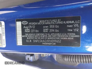 2023 Hyundai Elantra SEL with VIN 5NPLS4AG9PH099652, listed as a IAAI auction lot 42043340 with 64,376 mi miles and . Bid and sale history available at DreamBid. Image 9.