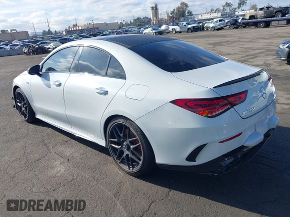 2021 Mercedes-Benz CLA 45 AMG with VIN W1K5J5DB4MN206125, listed as a IAAI auction lot 40928985 with 34,410 mi miles and . Bid and sale history available at DreamBid. Image 3.