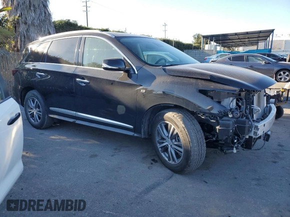 2020 Infiniti QX60 Luxe with VIN 5N1DL0MN9LC510053, listed as a Copart auction lot 46546345 with 28,164 mi miles and Salvage Title. Bid and sale history available at DreamBid. Image 4.