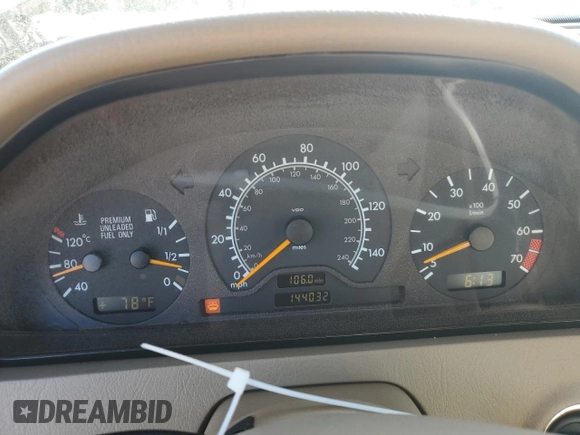 1998 Mercedes-Benz C 230/260/280/320 with VIN WDBHA23G8WA620777, listed as a Copart auction lot 77751154 with 144,032 mi miles and Salvage Title. Bid and sale history available at carsss.com. Image 9.