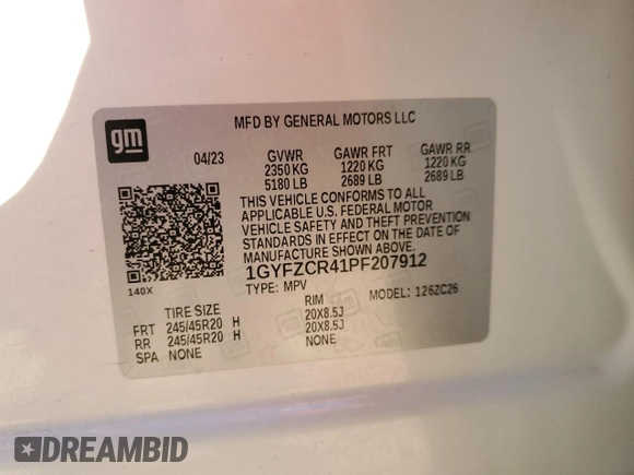 2023 Cadillac XT4 FWD Premium Luxury with VIN 1GYFZCR41PF207912, listed as a Copart auction lot 87504805 with 13,194 mi miles and Clean title. Bid and sale history available at DreamBid. Image 13.