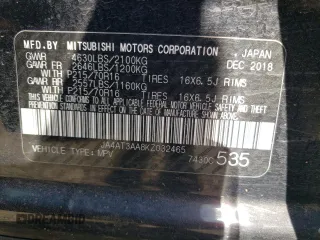 2019 Mitsubishi Eclipse Cross ES z VIN JA4AT3AA8KZ032465, wystawiony jako Copart lot #47241145 z przebiegiem 118 301 mil mil oraz Szkoda całkowita • Salvage title. Historia ofert i sprzedaży dostępna na DreamBid. Obrazek 14.