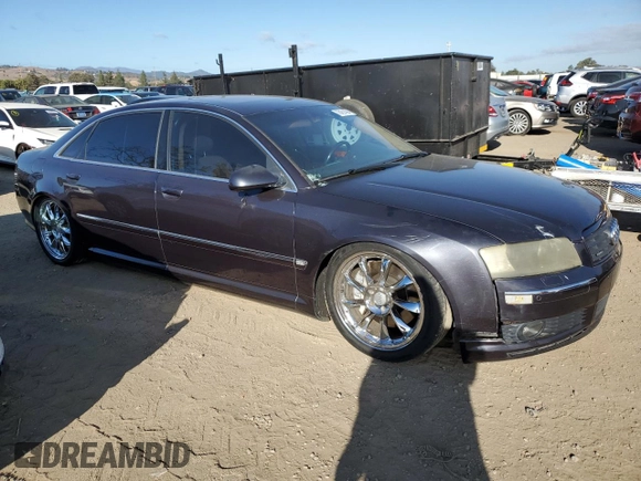 2004 Audi A8 L with VIN WAUML44E24N006328, listed as a Copart auction lot 78451494 with 181,619 mi miles and Salvage Title. Bid and sale history available at carsss.com. Image 4.