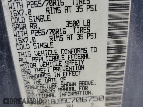 2005 Nissan Pathfinder LE z VIN 5N1AR18U95C706750, wystawiony jako Copart lot #81186314 z przebiegiem 259 815 mil mil oraz Szkoda całkowita • Salvage title. Historia ofert i sprzedaży dostępna na DreamBid. Obrazek 12.