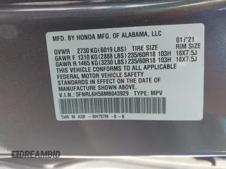 2021 Honda Odyssey EX z VIN 5FNRL6H58MB043929, wystawiony jako IAAI lot #42028687 z przebiegiem 59 668 mil mil oraz . Historia ofert i sprzedaży dostępna na DreamBid. Obrazek 9.