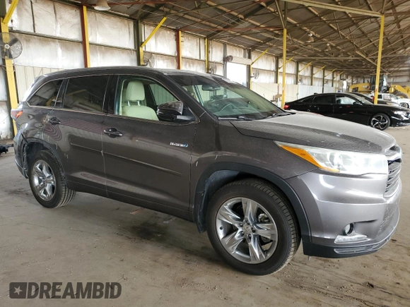 2015 Toyota Highlander Limited with VIN 5TDDCRFHXFS008056, listed as a Copart auction lot 58560055 with 157,155 mi miles and Salvage title. Bid and sale history available at DreamBid. Image 4.