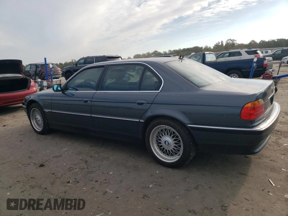 2000 BMW 7 Series 740iL with VIN WBAGH8340YDP09744, listed as a Copart auction lot 75586844 with 0 mi miles and Clean Title. Bid and sale history available at carsss.com. Image 2.