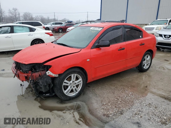 2008 Mazda 3 i Sport with VIN JM1BK12F581782392, listed as a Copart auction lot 44951295 with 188,112 mi miles and Non Repairable. Bid and sale history available at DreamBid. Image 1.