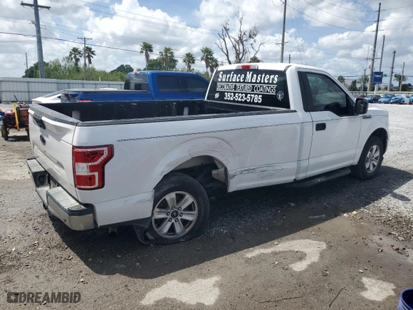 2019 Ford F-150 XL with VIN 1FTMF1CBXKKD95007, listed as a Copart auction lot 51616095 with 156,260 mi miles and Salvage Title. Bid and sale history available at carsss.com. Image 3.